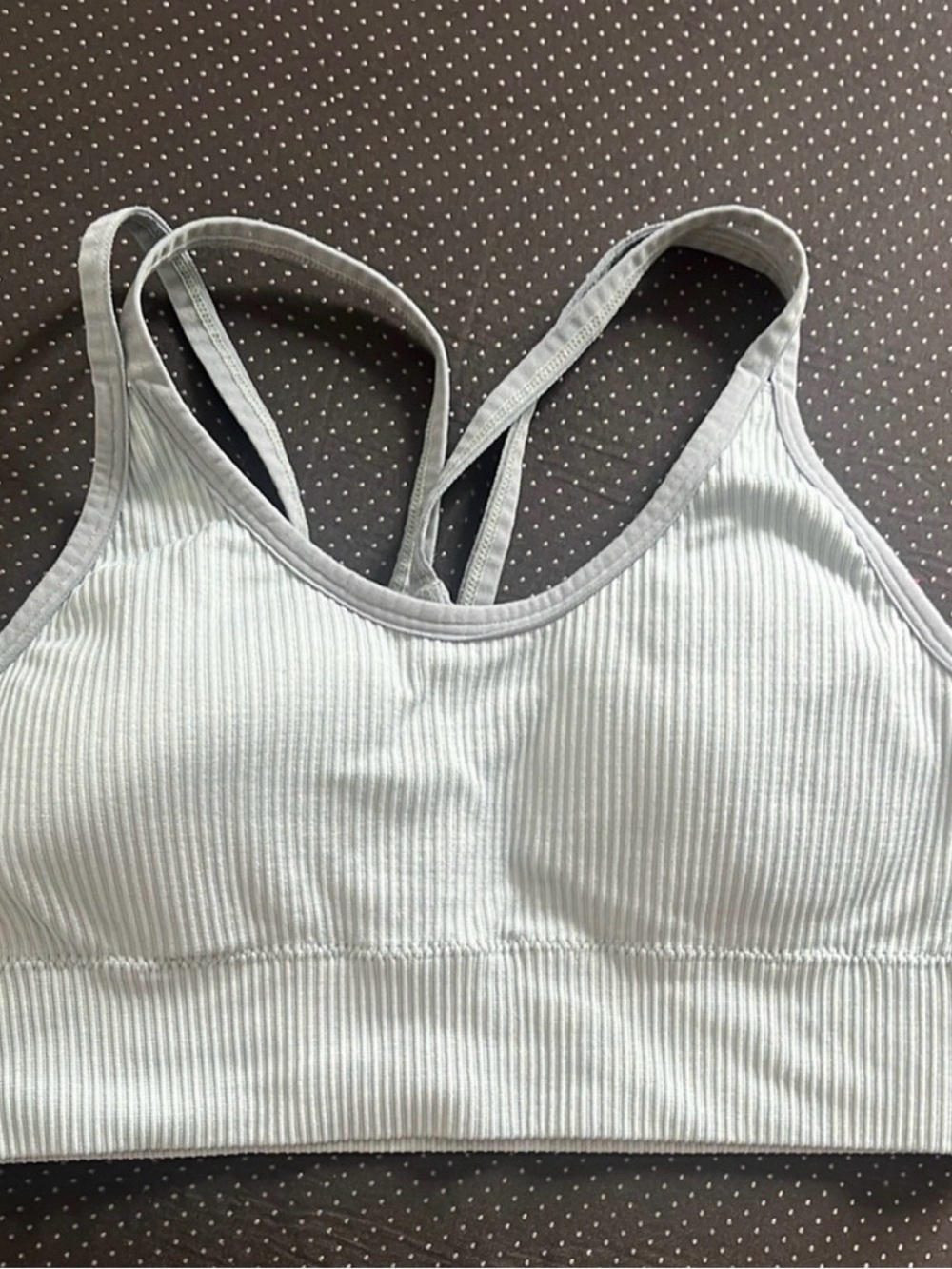 Light Gray Ribbed Strappy Bralette - Women Intimates